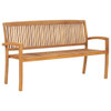 vidaXL Stacking Patio Bench with Cushion 62.6" Solid Teak Wood A949-3063328