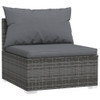 vidaXL 7 Piece Patio Lounge Set with Cushions Poly Rattan Gray A949-3101957