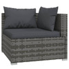 vidaXL 7 Piece Patio Lounge Set with Cushions Poly Rattan Gray A949-3101957