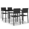 vidaXL 5 Piece Patio Dining Set Black A949-3099277