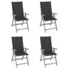 vidaXL Patio Reclining Chairs 4 pcs with Cushions Solid Acacia Wood A949-3065377