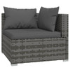 vidaXL 4 Piece Patio Lounge Set with Cushions Poly Rattan Gray A949-3101677