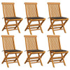 vidaXL Patio Chairs with Taupe Cushions 6 pcs Solid Teak Wood A949-3065598