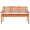 vidaXL 3-Seater Patio Bench with Cushion 59.1" Solid Eucalyptus Wood A949-3061001