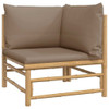 vidaXL 6 Piece Patio Lounge Set with Taupe Cushions Bamboo A949-3155122