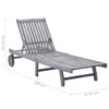 vidaXL Patio Sun Lounger with Cushion Gray Solid Acacia Wood A949-3061364