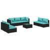 vidaXL 8 Piece Patio Lounge Set with Cushions Poly Rattan Black A949-3102241