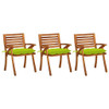 vidaXL Patio Dining Chairs with Cushions 3 pcs Solid Acacia Wood A949-3060859