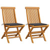 vidaXL Patio Chairs with Anthracite Cushions 2 pcs Solid Teak Wood A949-3062460