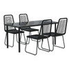 vidaXL 5 Piece Patio Dining Set Black A949-3156504