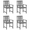 vidaXL Patio Chairs with Cushions 4 pcs Gray Solid Acacia Wood A949-3061232