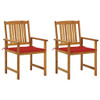 vidaXL Patio Chairs with Cushions 2 pcs Solid Acacia Wood A949-3061179