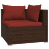 vidaXL 11 Piece Patio Lounge Set with Cushions Brown Poly Rattan A949-3102051