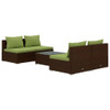 vidaXL 5 Piece Patio Lounge Set with Cushions Poly Rattan Brown A949-3101444