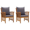 vidaXL Patio Chairs with Cushions 2 pcs Solid Acacia Wood A949-310258