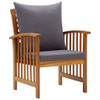 vidaXL Patio Chairs with Cushions 2 pcs Solid Acacia Wood A949-310258