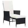 vidaXL 3 Piece Patio Lounge Set with Cushions Poly Rattan Black A949-3059371