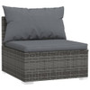 vidaXL 4 Piece Patio Lounge Set with Cushions Poly Rattan Gray A949-3102173