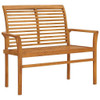 vidaXL Patio Bench with Green Cushion 44.1" Solid Teak Wood A949-3062654