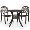 vidaXL 3 Piece Bistro Set Cast Aluminum Bronze A949-3070574