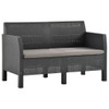 vidaXL 2 Piece Patio Lounge Set with Cushions PP Rattan Anthracite A949-3079667