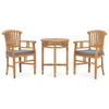 vidaXL 3 Piece Patio Dining Set with Cushions Solid Teak Wood A949-3060000