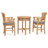 vidaXL 3 Piece Patio Dining Set with Cushions Solid Teak Wood A949-3060000