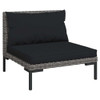 vidaXL 11 Piece Patio Lounge Set with Cushions Poly Rattan Dark Gray A949-3099902