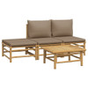 vidaXL 4 Piece Patio Lounge Set with Taupe Cushions Bamboo A949-3155139