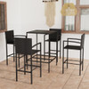 vidaXL 5 Piece Patio Bar Set Poly Rattan Black A949-3064840