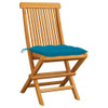 vidaXL Patio Chairs with Light Blue Cushions 2 pcs Solid Teak Wood A949-3062479