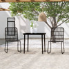 vidaXL 3 Piece Patio Dining Set Black A949-3099179