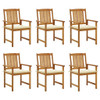 vidaXL Patio Chairs with Cushions 6 pcs Solid Acacia Wood A949-3078153