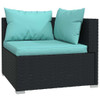 vidaXL 9 Piece Patio Lounge Set with Cushions Poly Rattan Black A949-3101513
