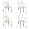 vidaXL 5 Piece Bistro Set Cast Aluminum White A949-3070612