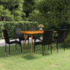 vidaXL 7 Piece Patio Dining Set Black A949-3072131