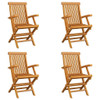 vidaXL Folding Patio Chairs 4 pcs Solid Teak Wood A949-3065528