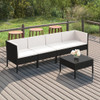 vidaXL 5 Piece Patio Lounge Set with Cushions Poly Rattan Black A949-3094336