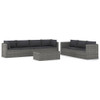 vidaXL 8 Piece Patio Lounge Set with Cushions Poly Rattan Gray A949-3059494