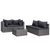 vidaXL 8 Piece Patio Lounge Set with Cushions Poly Rattan Gray A949-3059494