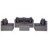 vidaXL 8 Piece Patio Lounge Set with Cushions Poly Rattan Gray A949-3059494