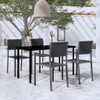 vidaXL 5 Piece Patio Dining Set Black A949-3099265