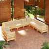 vidaXL 10 Piece Patio Lounge Set with Cream Cushions Solid Pinewood A949-3096911