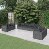 vidaXL 8 Piece Patio Lounge Set with Cushions Poly Rattan Gray A949-3102285