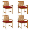 vidaXL Patio Chairs with Cushions 4 pcs Solid Acacia Wood A949-3061210