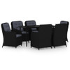 vidaXL 7 Piece Patio Dining Set Black A949-3099574