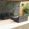 vidaXL 6 Piece Patio Lounge Set with Cushions Poly Rattan Gray A949-3101453