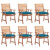 vidaXL Patio Dining Chairs 6 pcs with Cushions Solid Acacia Wood A949-3078366