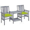 vidaXL Patio Chairs with Tea Table and Cushions Solid Acacia Wood A949-3061328