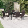 vidaXL 7 Piece Patio Dining Set Brown and Black A949-3099386